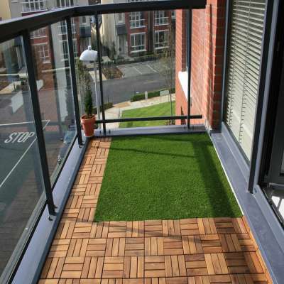 Easy installation Artificial DIY grass tiles for garden and balcony, WPC DIY tiles