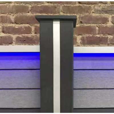 Wood Plastic Composite  WPC fence post with solar LED